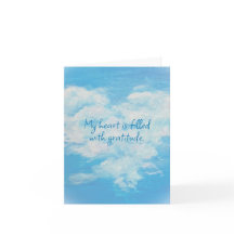 Tarjeta de agradecimiento plegada: Nube de corazón