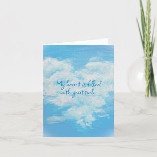 Tarjeta de agradecimiento plegada: Nube de corazón