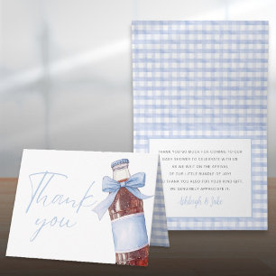 Tarjeta de agradecimiento plegada para baby shower