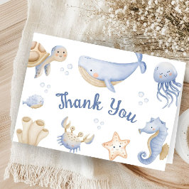 Tarjeta de agradecimiento plegada para baby shower