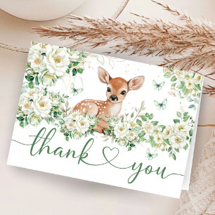 Tarjeta de agradecimiento plegada para baby shower