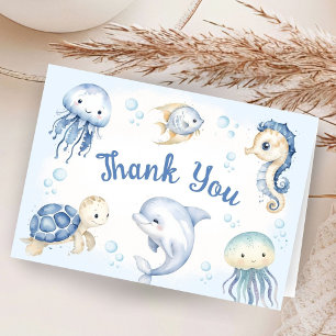 Tarjeta de agradecimiento plegada para baby shower