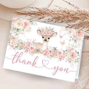 Tarjeta de agradecimiento plegada para baby shower