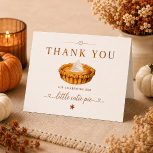 Tarjeta de agradecimiento plegada para baby shower