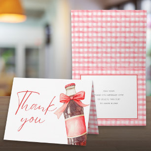 Tarjeta de agradecimiento plegada para baby shower