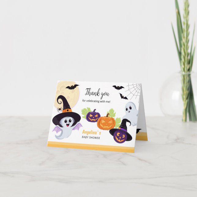 Tarjeta de agradecimiento plegada para Baby Shower (Anverso)