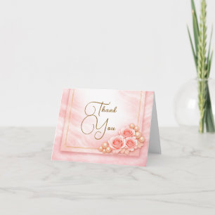 Tarjeta de agradecimiento plegada para boda