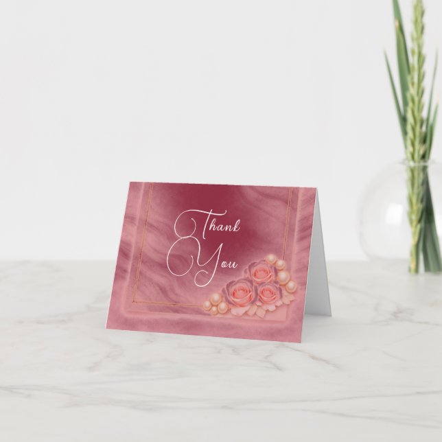 Tarjeta de agradecimiento plegada para boda (Anverso)
