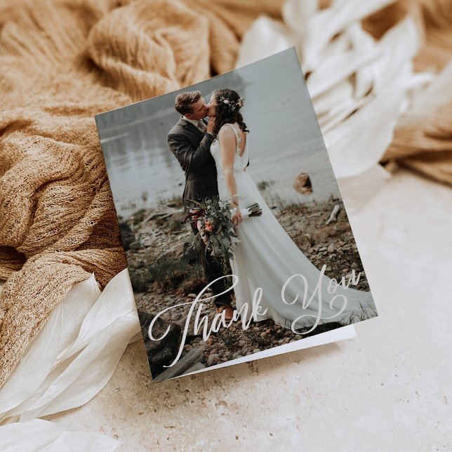Tarjeta de agradecimiento plegada para Boda de fot (Subido por el creador)