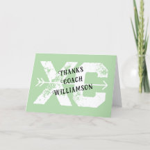 Tarjeta de agradecimiento plegada para entrenador
