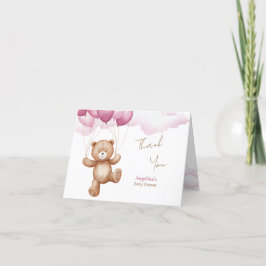 Tarjeta de agradecimiento plegada para un Baby Sho