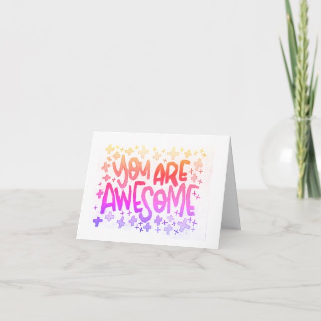 Tarjeta de agradecimiento plegada, pequeña, de 4"  (Anverso)