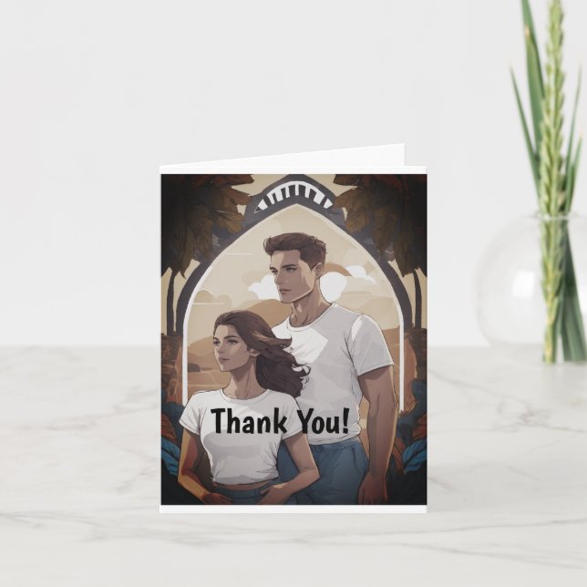 Tarjeta de agradecimiento plegada, pequeña, de 4"  (Anverso)