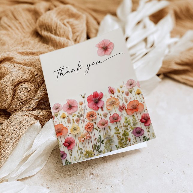 Tarjeta de agradecimiento plegada por amor en flor (Subido por el creador)