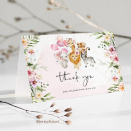 Tarjeta de agradecimiento plegada por Safari.