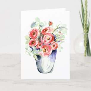 Tarjeta de agradecimiento plegada Ranunculus