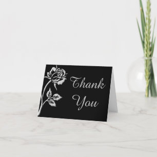 Tarjeta de agradecimiento plegada simple Rosa plat