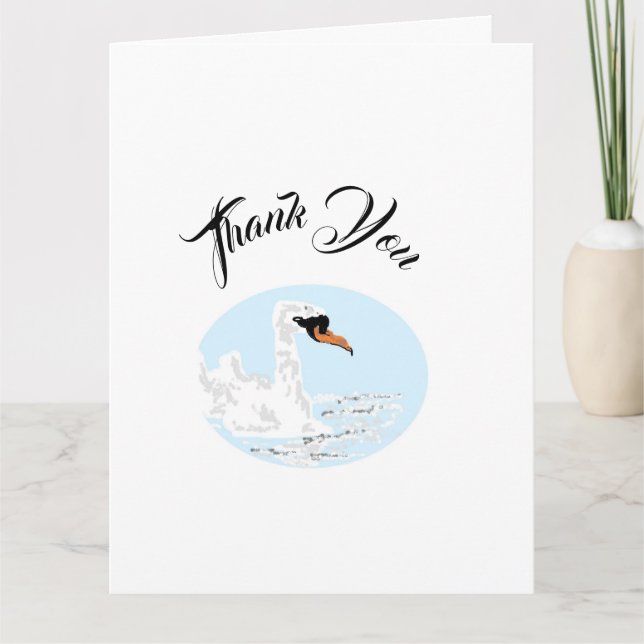 Tarjeta de agradecimiento plegada : Swan (Anverso)