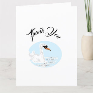 Tarjeta de agradecimiento plegada : Swan