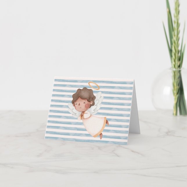 Tarjeta de agradecimiento plegada y pequeña con Án (Anverso)