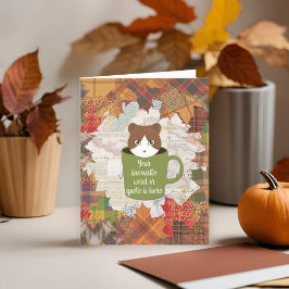 Tarjeta de agradecimiento plegado al gato Fall Bre