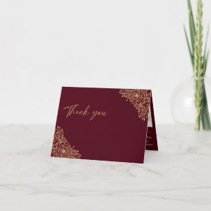 Tarjeta de agradecimiento plegado Boda floral de o