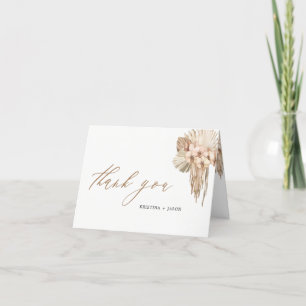 Tarjeta de agradecimiento plegado de boho de óxido