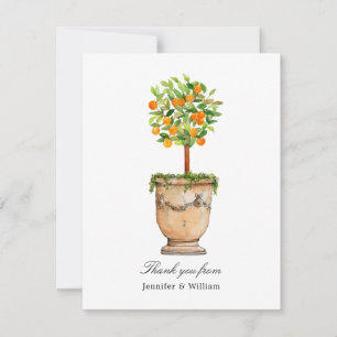 Tarjeta de agradecimiento plegado de citrus de árb