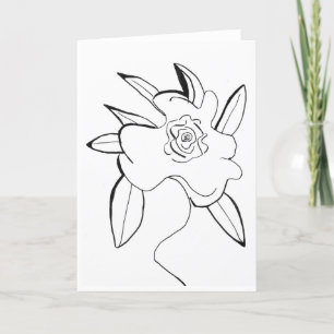 Tarjeta de agradecimiento plegado de flor de línea