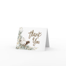 Tarjeta de agradecimiento plegado de Pinecone Spru