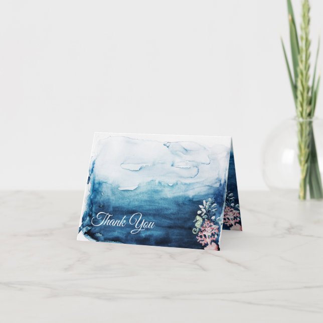 Tarjeta de agradecimiento plegado de Rustic Ocean  (Anverso)