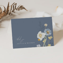 Tarjeta de agradecimiento plegado del Boda botánic