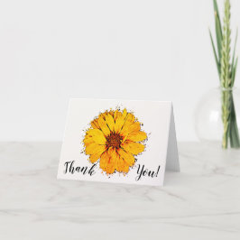 Tarjeta de agradecimiento plegado girasol