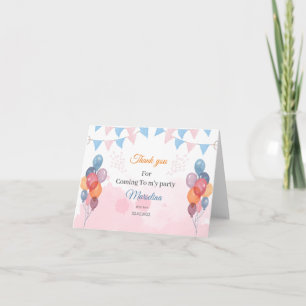 Tarjeta de agradecimiento plegado por el cumpleaño