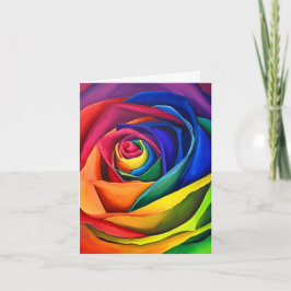 Tarjeta de agradecimiento plegado Rosa arcoiris