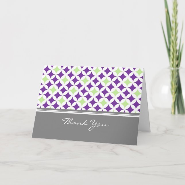Tarjeta De Agradecimiento Plum Lime Gray Baby Shower Hostess Gracias (Anverso)