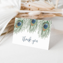 Tarjeta De Agradecimiento Pluma de pavo real acuático