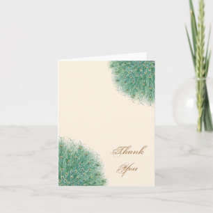 Tarjeta De Agradecimiento Plumas de pavo real bonitas Gracias