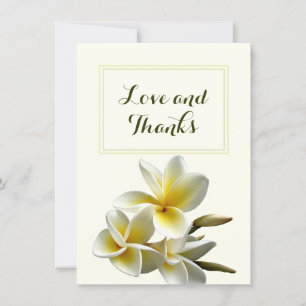 Tarjeta De Agradecimiento Plumeria Amor y Gracias Regalo Boda