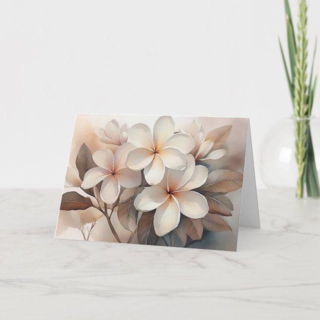 Tarjeta De Agradecimiento Plumeria elegante (Anverso)