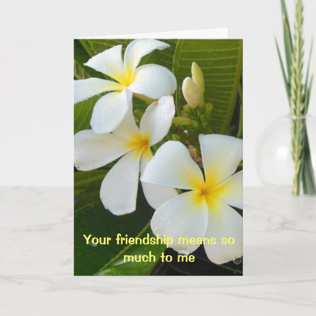 Tarjeta De Agradecimiento Plumeria Friendship Poem (Anverso)