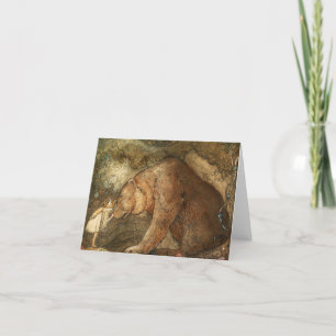 Tarjeta De Agradecimiento Pobre oso oso pequeño de John Bauer