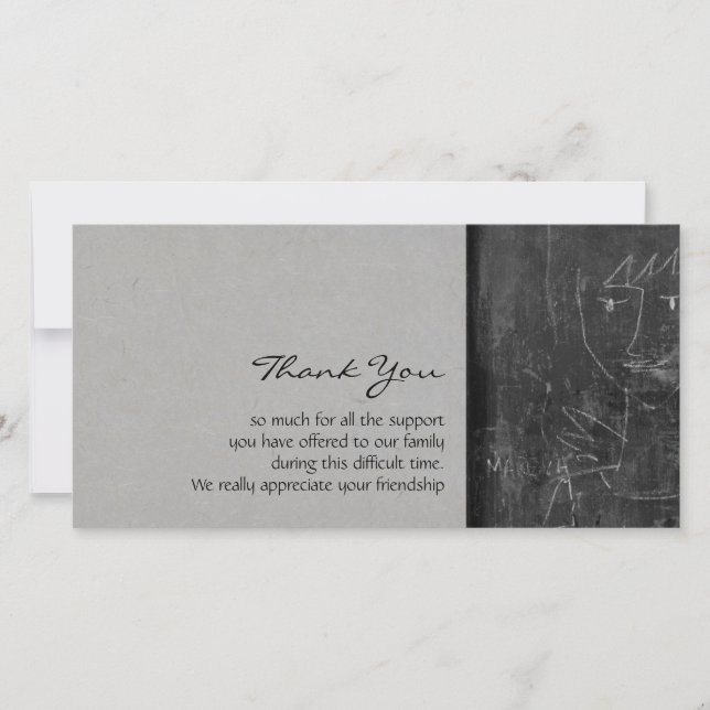 Tarjeta De Agradecimiento Poca condolencia del dibujo del niño del ángel 1 (Anverso)