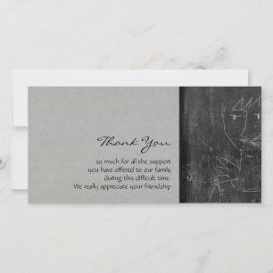 Tarjeta De Agradecimiento Poca condolencia del dibujo del niño del ángel 1