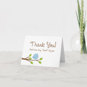 Tarjeta De Agradecimiento Poco chirrido le agradece cardar - el azul