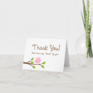 Tarjeta De Agradecimiento Poco chirrido le agradece cardar - rosa