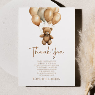 Tarjeta De Agradecimiento Podemos Esperar A Boho Teddy Bear Baby Shower