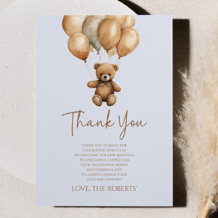 Tarjeta De Agradecimiento Podemos Esperar A Boho Teddy Bear Baby Shower