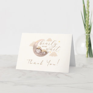 Tarjeta De Agradecimiento Podemos Esperar A Cub Bear Moon Star Baby Shower
