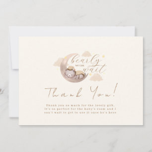 Tarjeta De Agradecimiento Podemos Esperar A Cub Bear Moon Star Baby Shower
